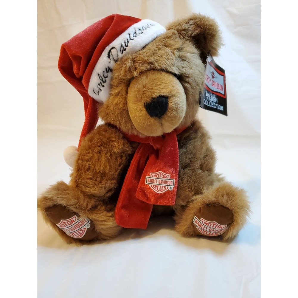 Harley Davidson Plush Collection Santa Bear Small Plush Biker Festive Vintage